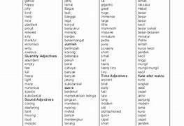 20 Kata Sifat Adjective Dalam Bahasa Inggris